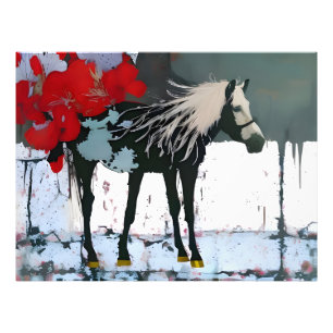 Floral Horse Photo Print