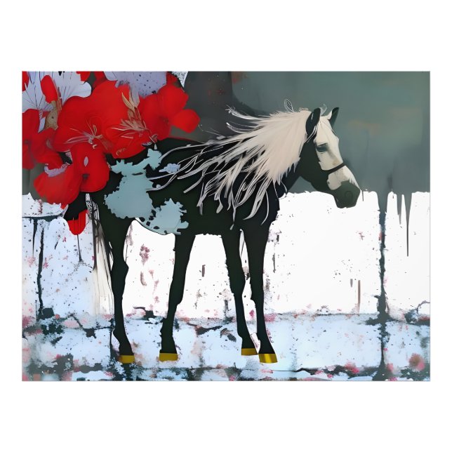 Floral Horse Photo Print (Front)