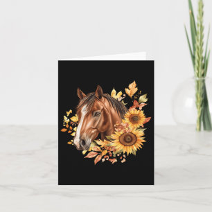 Floral Horse Portrait Sunflowers Horseback Riding Card
