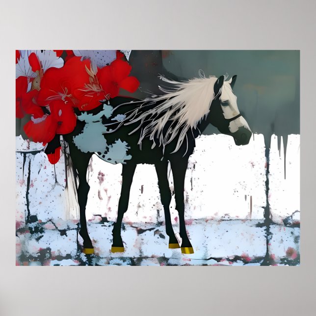 Floral Horse Poster (Front)