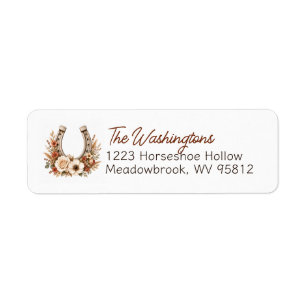 Floral Horseshoe Housewarming Gift Return Address Label