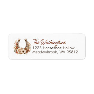 Floral Horseshoe Housewarming Gift Return Address Label