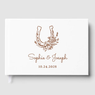Floral Horseshoe   Minimalist Chic Western Wedding Guest Book