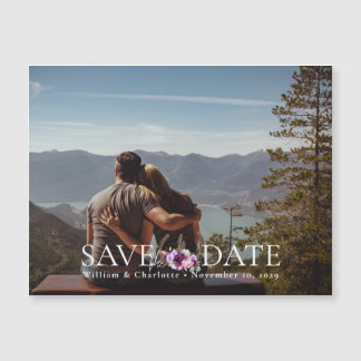 Floral Horseshoes Save the Date Magnetic Card