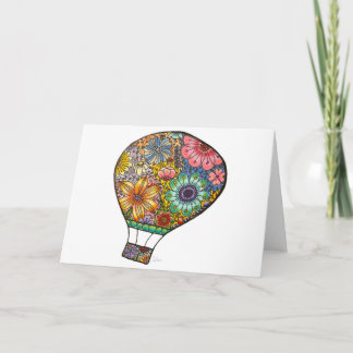 Floral Hot Air Balloon Greeting Card
