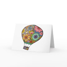 Floral Hot Air Balloon Greeting Card