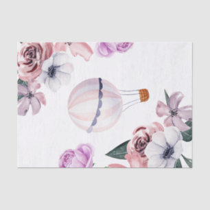 Floral Hot Air Balloon Travelling Bridal Shower Tissue Paper