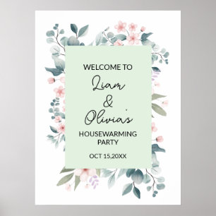 Floral Housewarming Party Entrance Welcome  Poster