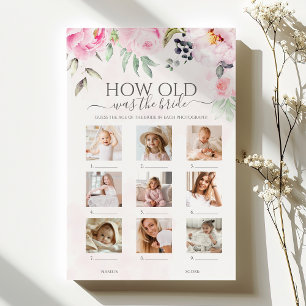 Floral How Old Was The Bride Bridal Shower Game