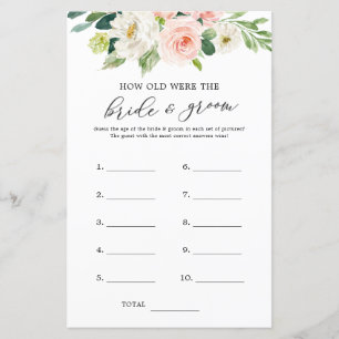 Floral How Old Were The Bride and Groom Game