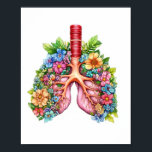 Floral Human Lungs Watercolor Poster<br><div class="desc">Breathe life into your space with our Floral Human Lungs Watercolor Poster! This stunning artwork beautifully blends the intricacies of human anatomy with the delicate beauty of blooming flowers. Perfect for adding a touch of nature-inspired elegance to your home, office, or studio, this poster is a unique conversation piece that...</div>