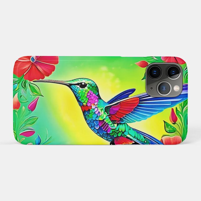 Floral Hummingbird Art Design Case-Mate iPhone Case (Back (Horizontal))