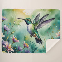 floral hummingbird blanket