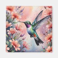 floral hummingbird magnet