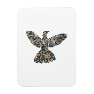 Floral Hummingbird Magnet