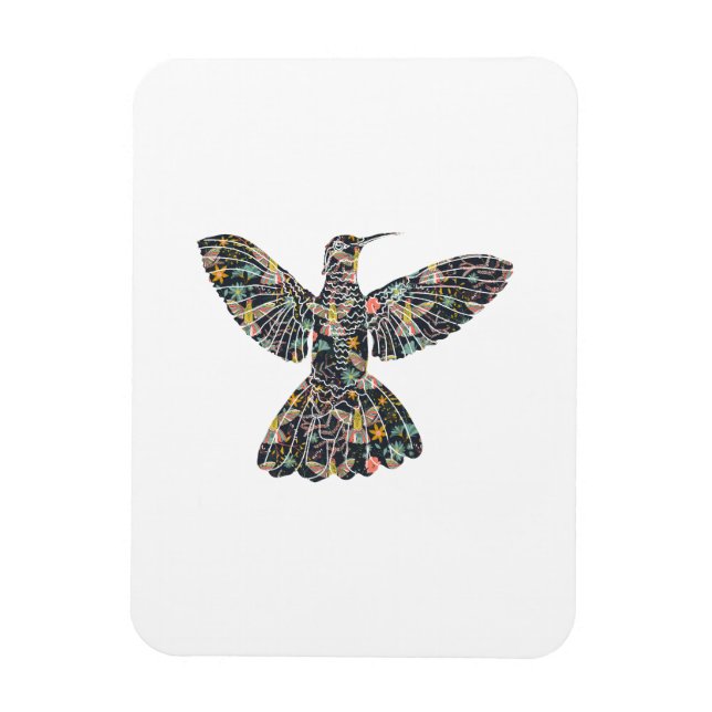 Floral Hummingbird Magnet (Vertical)