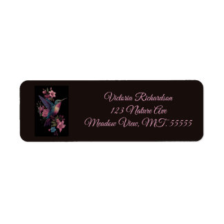 Floral Hummingbird Return Address Label