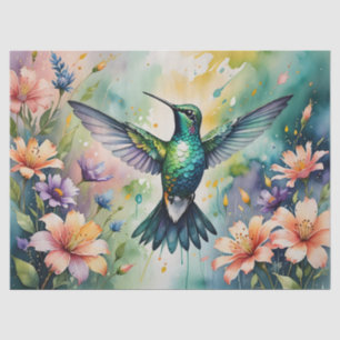 floral hummingbird tissue paper