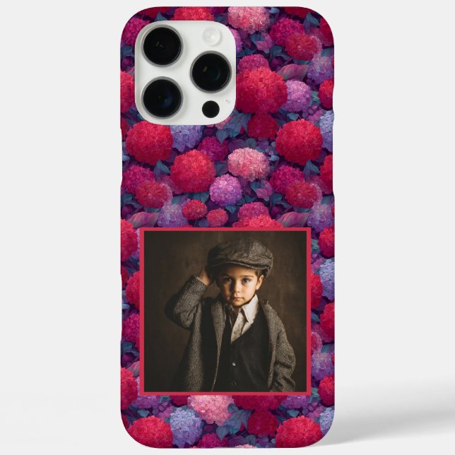 Floral hydrangea Custom Photo Iphone Case For Her (Back)