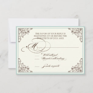 Floral Hydrangea Flower Seashell Swirls Beach RSVP Card