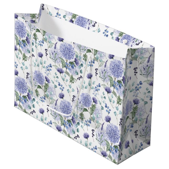 Floral Hydrangea Gift Bag (Front Angled)
