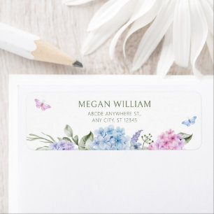 Floral hydrangea  return address label