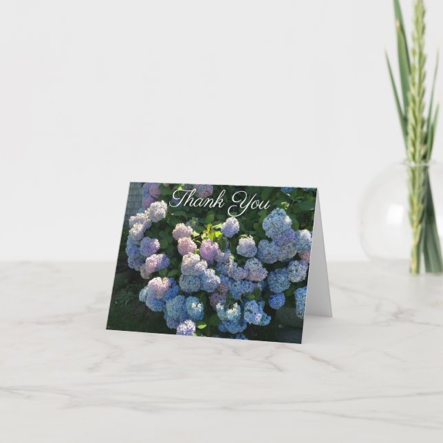 Floral Hydrangea Thank You Notes Blank Inside (Front)