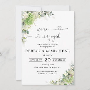 Floral Hydrangeas Engagement Party Invitation