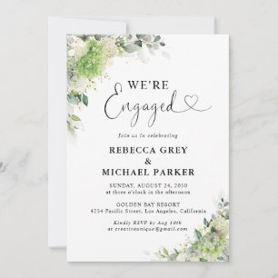 Floral Hydrangeas Engagement Party Invitation