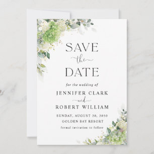 Floral Hydrangeas Wedding Save The Date