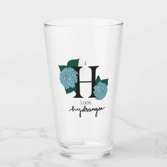 Floral Hydrogen Element Glass (Front)