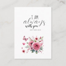 Floral I am always with you Funeral Prayer Card