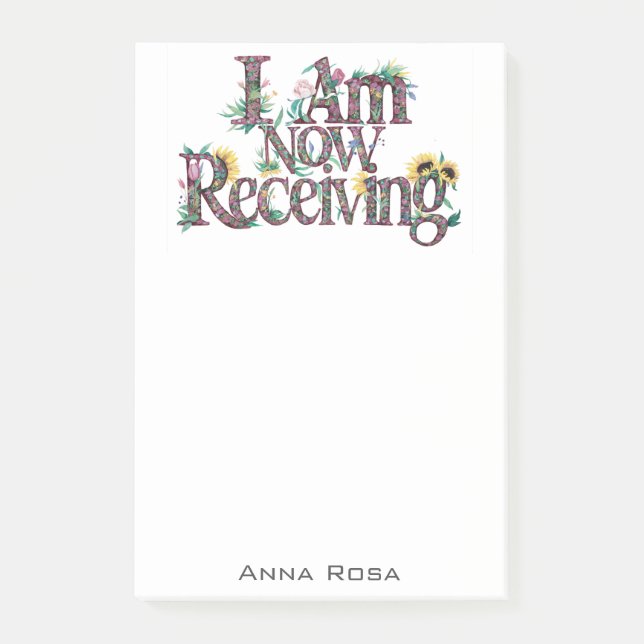 *~* Floral I AM NOW RECEIVING AP85 Manifesting 22 Post-it Notes (Front)