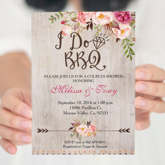 Floral I Do BBQ Barbecue Shower Invitation (Creator Uploaded)
