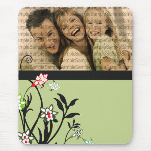 Floral Illustration_3 with PHOTO template Mousepad
