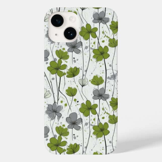 Floral illustration, abstract wildflowers, modern Case-Mate iPhone case (Back)