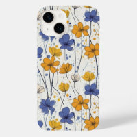 Floral illustration, abstract wildflowers, modern