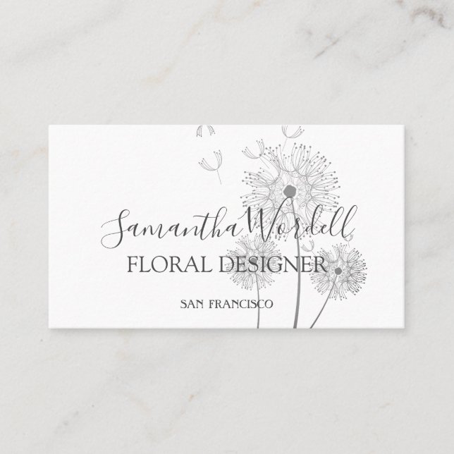 Floral Illustration Florist Business Card (Front)