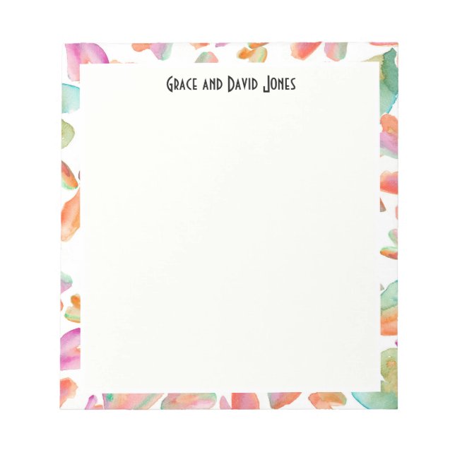 Floral illustration in striking blue and white hue notepad (Front)