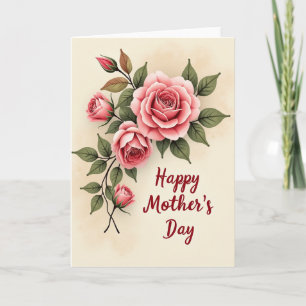 Floral Illustration Mothers Day Card