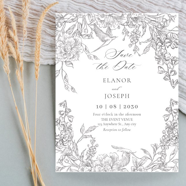 Floral illustration wedding  save the date (Creator Uploaded)