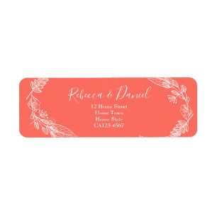 Floral Illustrations Script Name Return Address Label