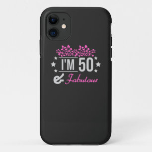 floral im 50 years old and fabulous saying iPhone 11 case