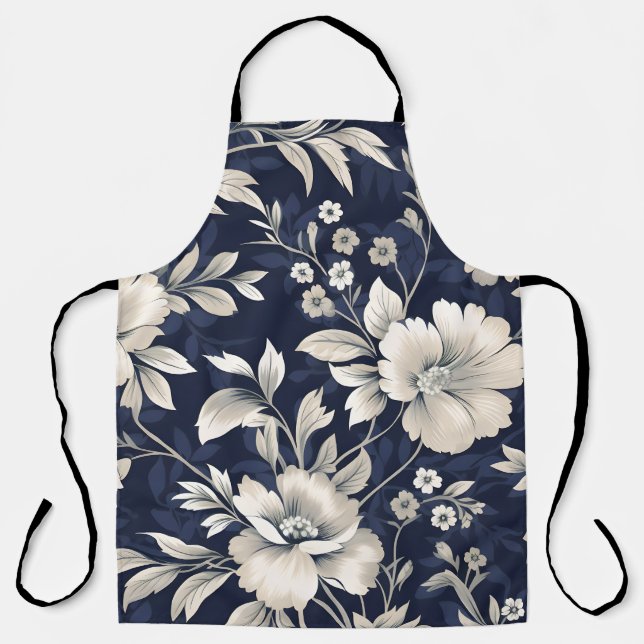 Floral in Blue Apron (Front)