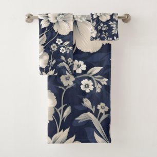 Floral in Blue Bath Towel Set