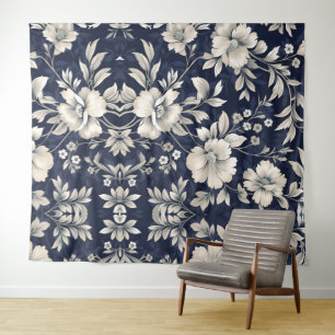 Floral in Blue Tapestry