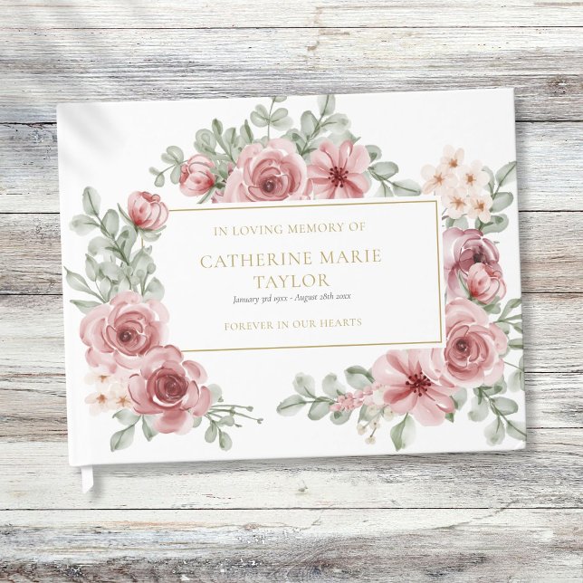 Floral In Loving Memory Memorial Funeral Guest Book (Floral In Loving Memory Memorial Funeral Guest Book)