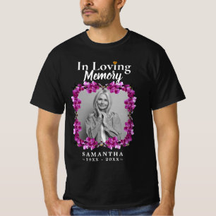 Floral In Loving Memory Photo Loss of Mother T-Shirt