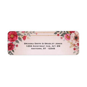 Floral in Pink Return Address Label