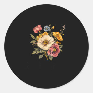 Floral In The Waiting God Is Working Faith Jesus C Classic Round Sticker